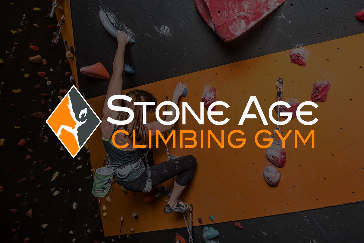 Stone Age Climbing Gym branding